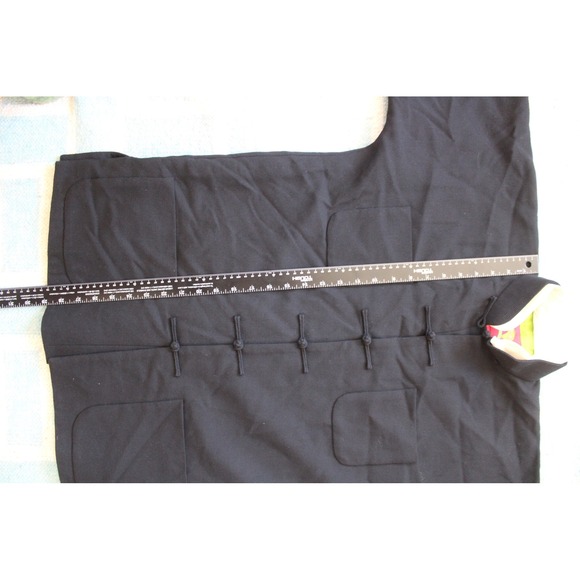 Shanghai Tang 8 Black Wool Silk-Lined Mandarin Collar Frog Button Jacket - Picture 9 of 9